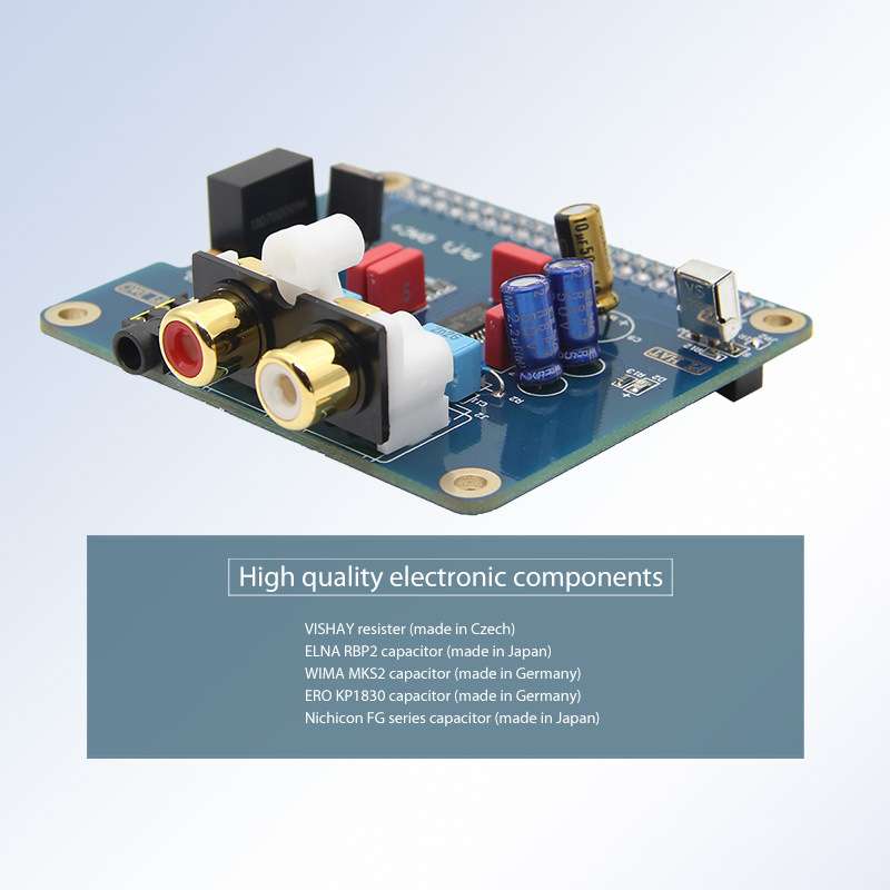 镀金版树莓派专用HIFI DAC+声卡 I2S接口 pifi DAC PCM5122芯片