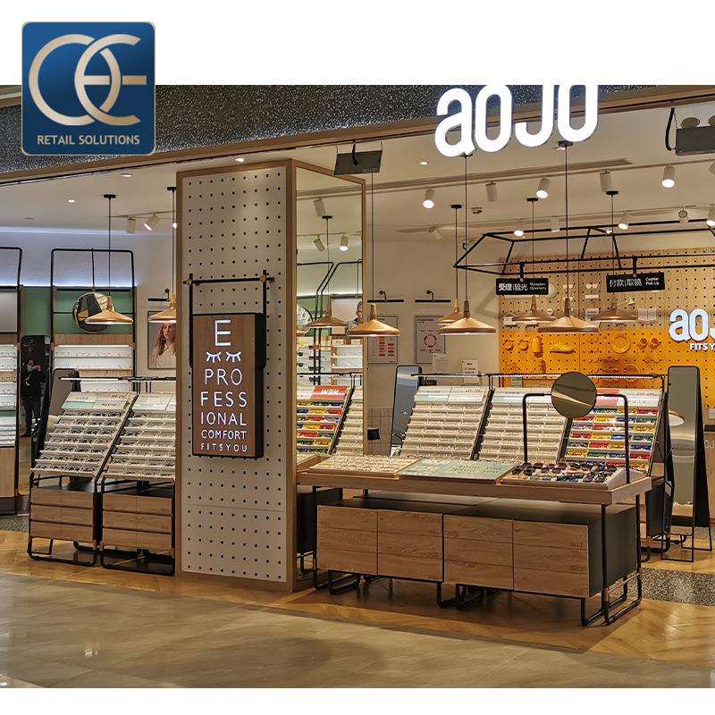 烤漆眼镜店展示柜台商用实木烤漆陈列柜墨镜太阳镜橱柜式货架背柜