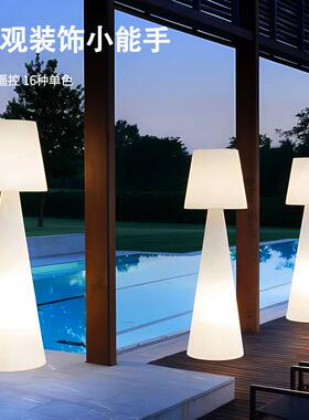 2米大型庭院灯欧式简约跨境台灯户外太阳能景观灯落地led彩灯