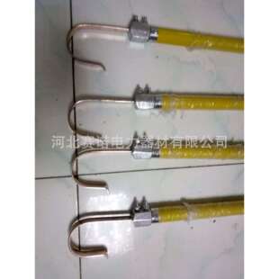 电气化铁路接触线用的接地挂杆3节5米铜挂钩臂腕70mm开口接地棒