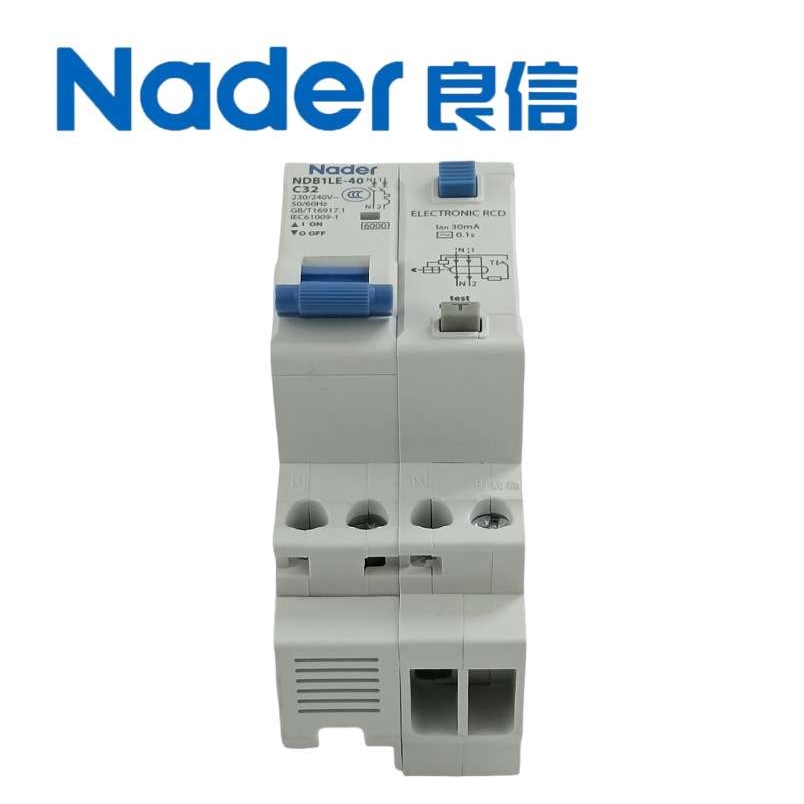 Nader上海良信NDB1LE-40C系列1PN小型断路器漏电保护空气开关30mA