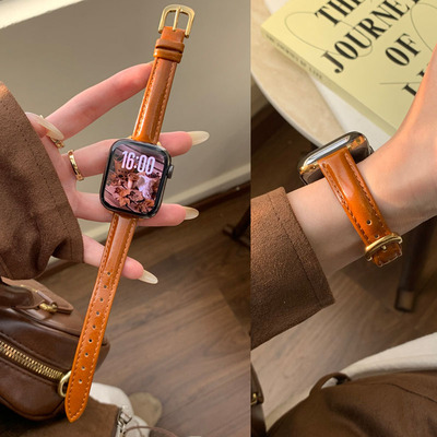 适用苹果油腊小牛皮表带