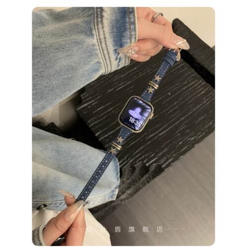 佐仕盾iwatch星星柳丁牛仔表带