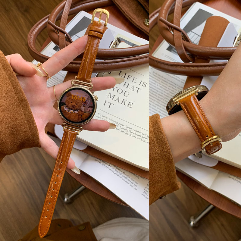 适用OPPOVIVO油腊小牛皮表带