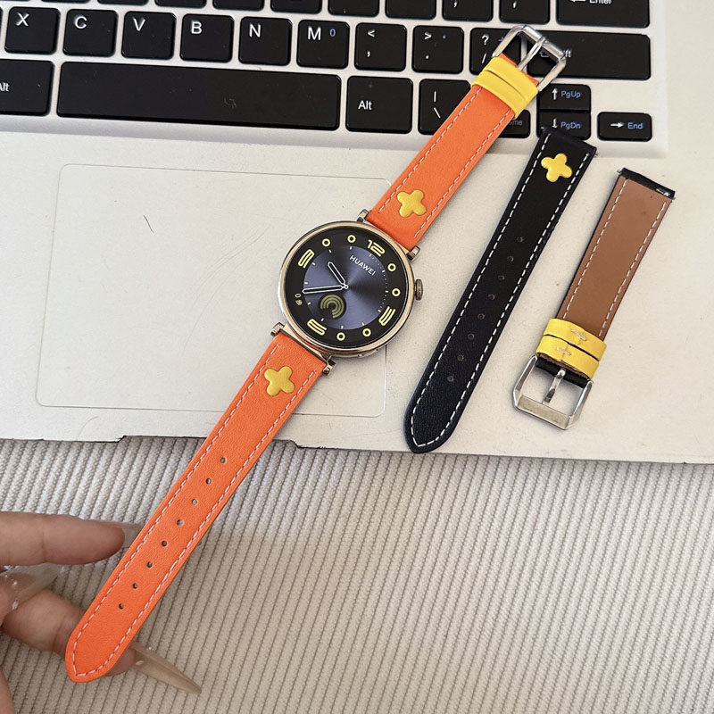 适用OPPO X2mini手表4pro表带GT2潮3四叶草watch5真皮Sport宽款vivo透气watch GT 1男女同款iQOO watch3运动