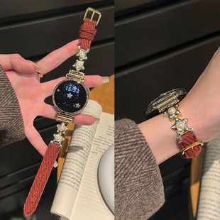 适用GT6华为GT5 pro手表GT4表带gt3闪闪毛呢帆布珍珠watch5/4/3女新款腕带荣耀5 Magic2手环10/9替换Fit4透气