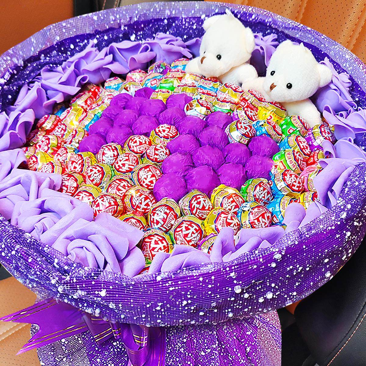 生日礼物送女生老婆女儿闺蜜生日礼物棒棒糖大号花束超大束成品