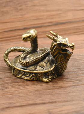 纯铜龙龟摆件玄武神兽进宝装饰品工艺品龟蛇四方风水桌面镇纸