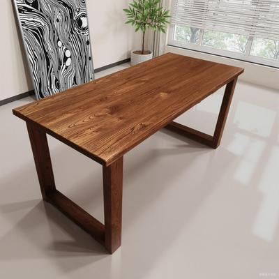原木老榆木客厅餐桌实木饭桌商用长方形书桌莫比恩茶桌民宿大板桌