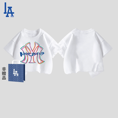 LA&WP夏季美式潮流纯棉短袖男女潮流新款宽松休闲美式情侣款T恤