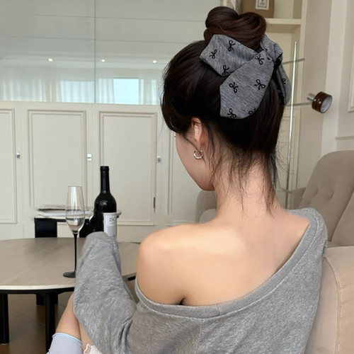 名狐韩系格雷灰蝴蝶结发夹