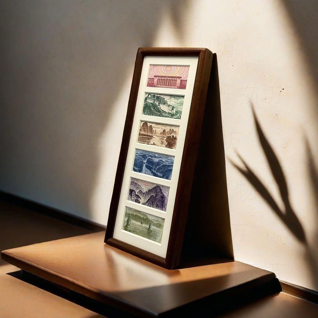 人民币六连框实木钱展示纸