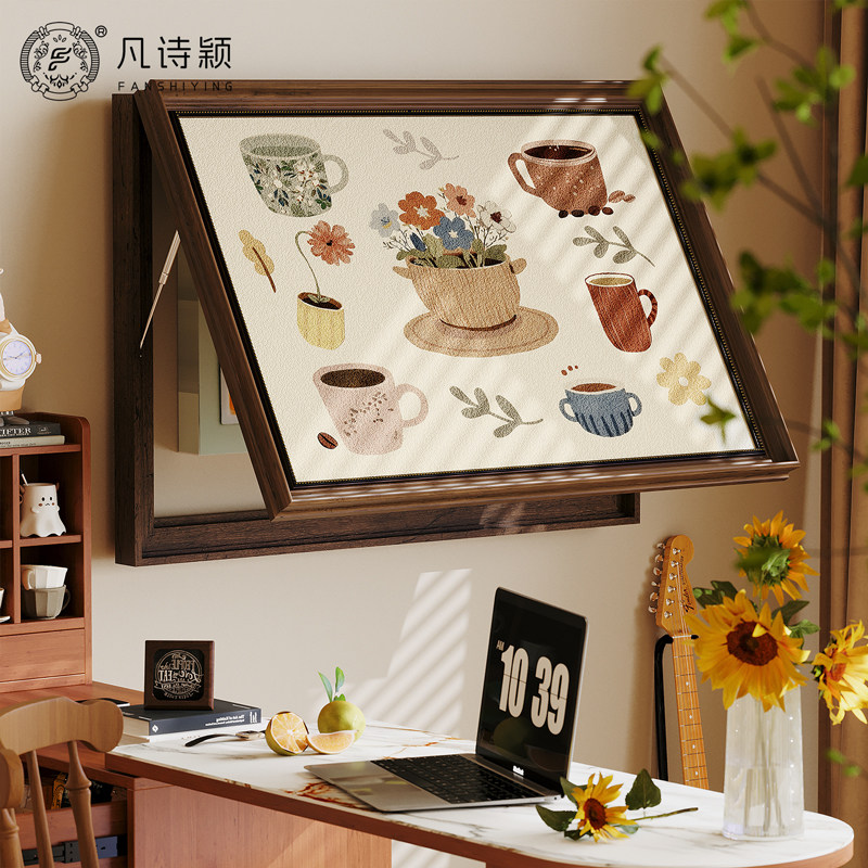 中古风餐厅电表箱装饰画r咖啡店电箱挂画遮挡电源总闸开关遮丑壁