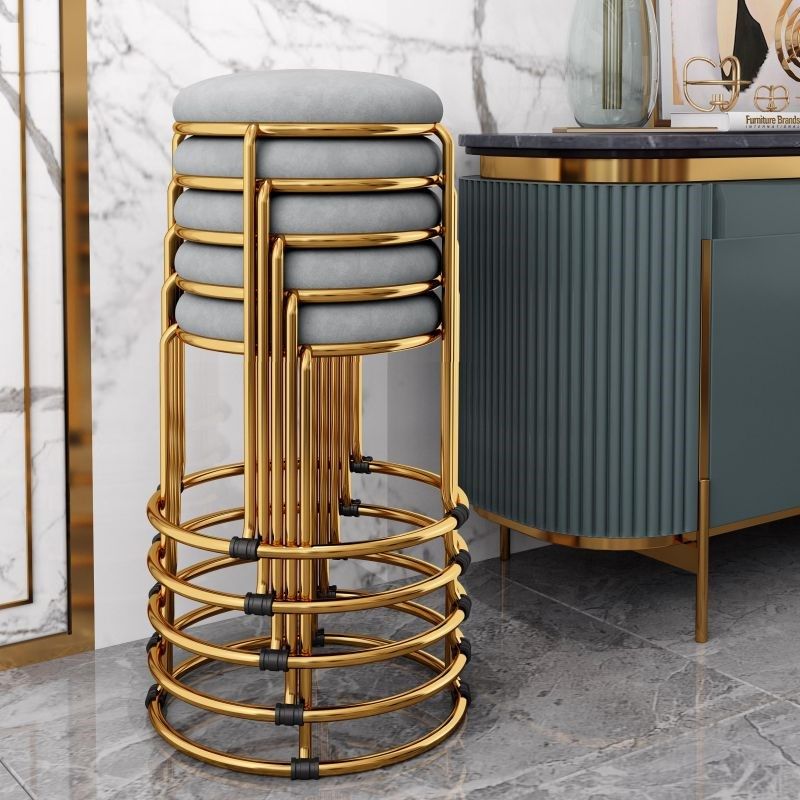 小户型轻奢餐椅现代简约家用餐桌凳网红圆形吃饭椅子收纳小板凳子,住宅家具,餐椅,淘宝优惠券,粉丝福利购,淘宝优惠卷