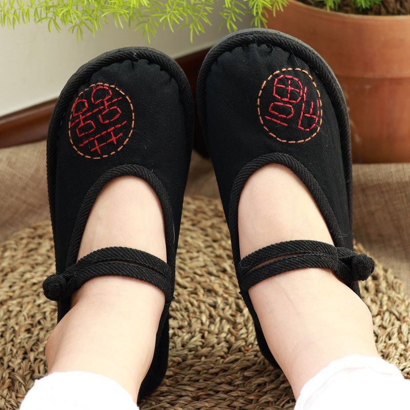 手工刺绣女士布鞋女2024新款夏季透气软底布鞋女款上班布鞋女单鞋