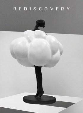 现代简约轻奢树脂云朵人物摆件卧室客厅样板房玄关电视柜家居装饰