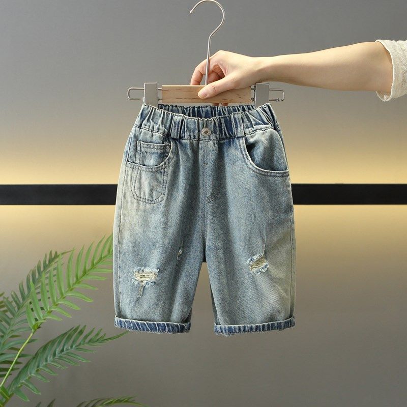 男童牛仔裤夏装薄款宝宝七分裤卡通韩版儿童休闲裤子2025新款宽松,童装/婴儿装/亲子装,儿童牛仔裤,淘宝优惠券,粉丝福利购,淘宝优惠卷