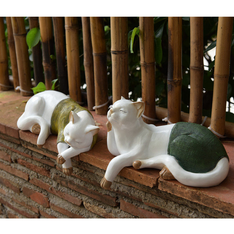 创意可爱慵懒猫咪树脂o摆饰阳台户外花园别墅庭院桌面花架装饰摆,家居饰品,户外/庭院摆件,淘宝优惠券,粉丝福利购,淘宝优惠卷