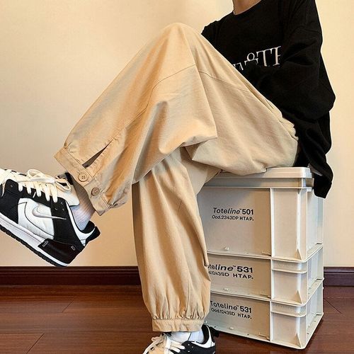 春夏季工装裤男潮流宽松束脚裤休闲长裤子百搭运动裤春秋哈伦裤男