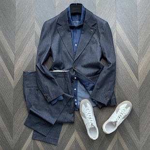 套装 西装 休闲商务绅装 定制级绅士优雅平驳领西服外套男士