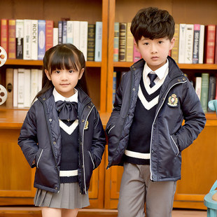 秋冬季 幼儿园园服儿童套装 英伦学院风校服冲锋衣外S套初中小学生