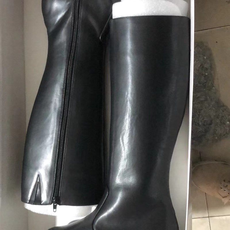 日系修腿显瘦时尚百搭大长腿增高厚底松糕底长筒V靴高筒靴女长靴,女鞋,骑士靴,淘宝优惠券,粉丝福利购,淘宝优惠卷