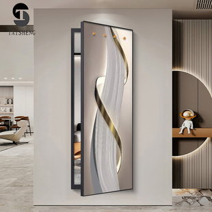 入户推拉全身镜隐形穿衣镜壁画带挂钩翻开门隐藏式试衣镜玄关挂画