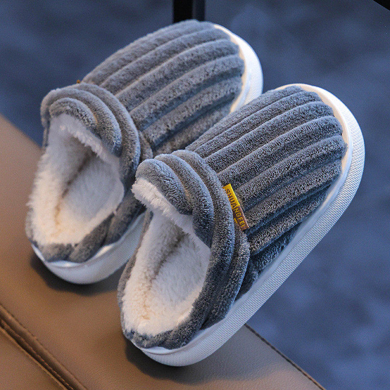 冬季儿童棉拖鞋新款包跟居家毛毛保暖中大童男女童亲子装