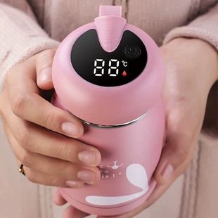 萌兔子不锈钢保温杯可爱儿童智能显温杯保温杯泡茶杯节日礼品水杯