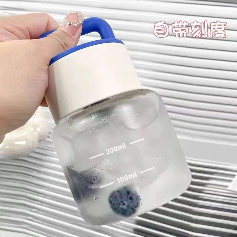 迷你手提胖胖清新玻璃杯高颜值便携水杯茶咖啡牛奶杯子开业伴手礼图片