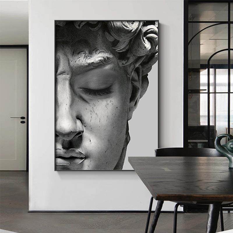 北欧黑白人物装饰画大卫素描雕塑客厅玄关落地画大幅画壁画挂画,农机/农具/农膜,播种栽苗器/地膜机,淘宝优惠券,粉丝福利购,淘宝优惠卷