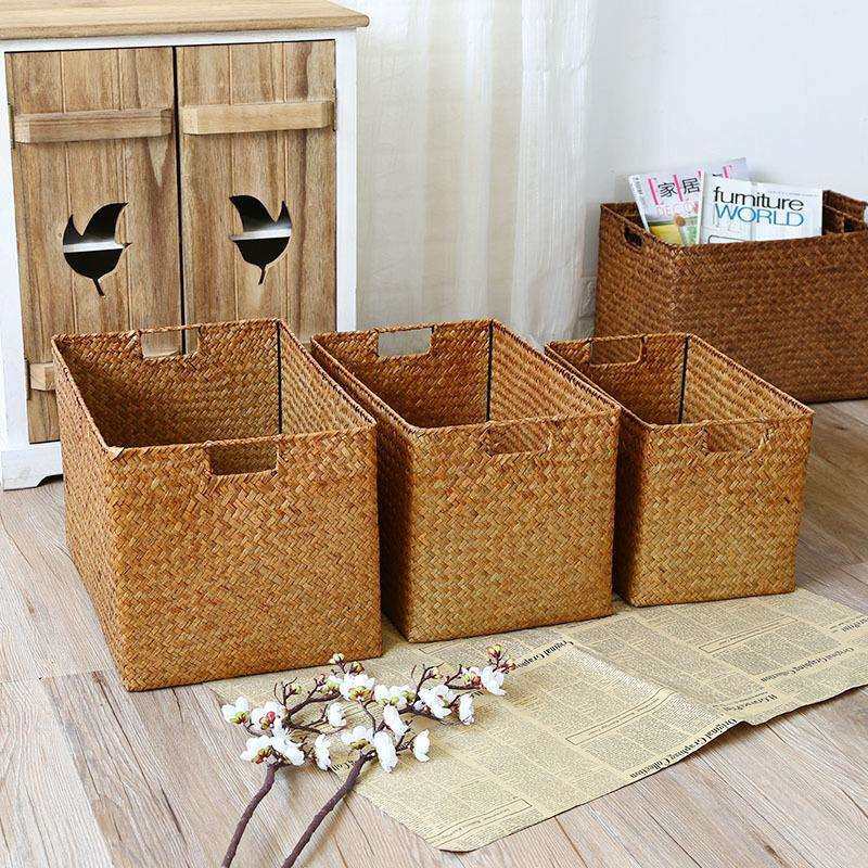 海草编织收纳筐复古藤编储物篮竹盒子竹编篮杂物编织置物筐长方形,农机/农具/农膜,播种栽苗器/地膜机,淘宝优惠券,粉丝福利购,淘宝优惠卷