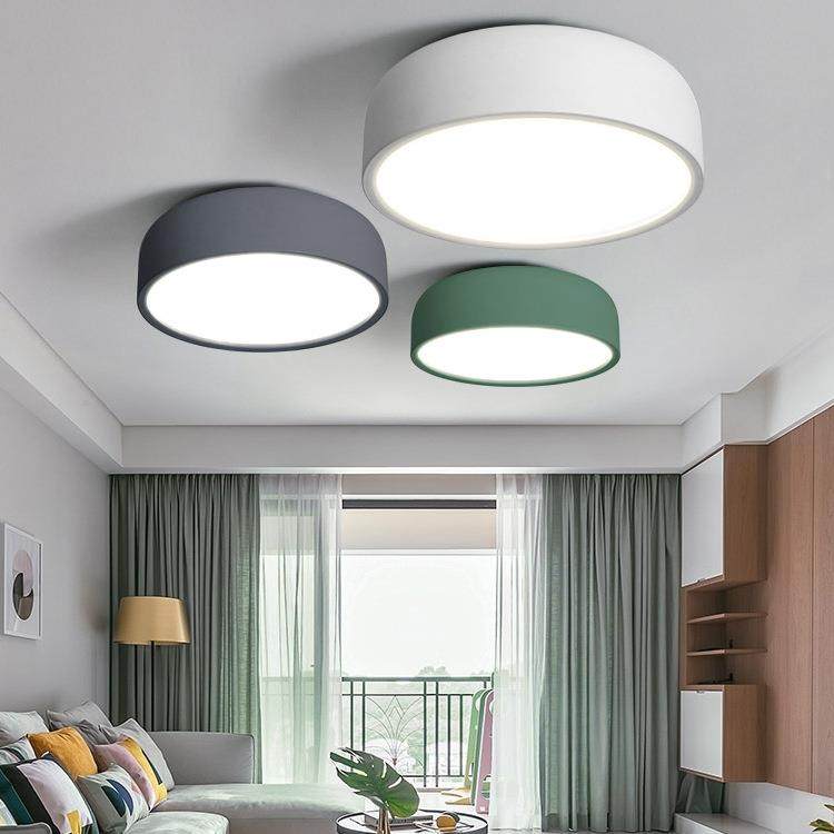 简约现代客厅灯具 北欧卧室房间书房圆形LED吸顶灯儿童房衣帽间灯