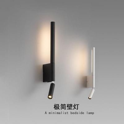 北欧极简床头壁灯护眼阅读灯过道玄关带开关酒店房间主卧长条壁灯