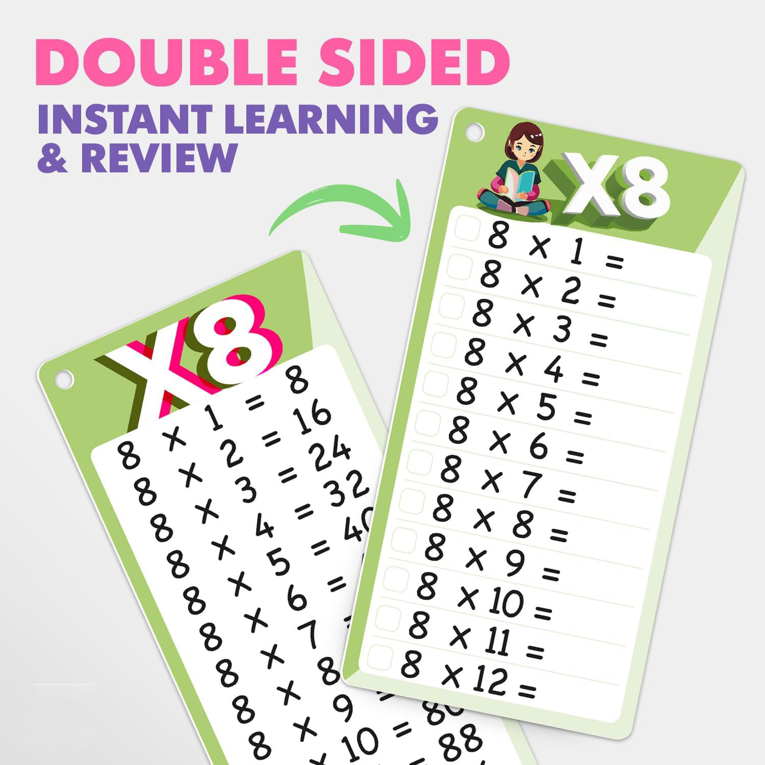 闪卡15张数学数字卡乘法可擦写