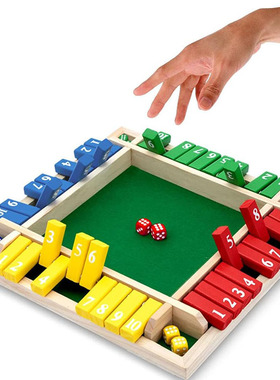 classroom games Shut The Box Dice toys Family Wooden Board牌