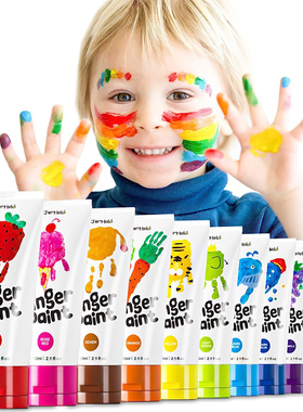 Safe rainbow finger paint for Toddlers 6 Colors Washable toy