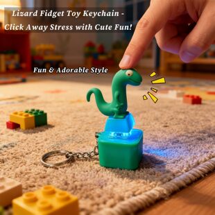 2PCS Lizard Keychain Sound Fidget Toys Keyboard Clicker解压