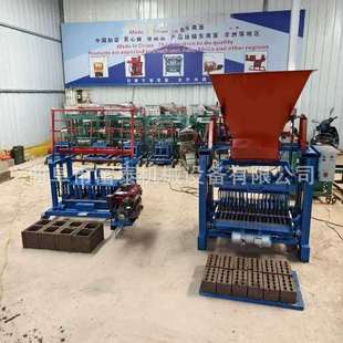 出口标准半自动制砖机 水泥空心砖设备 彩色马路石免烧砖机