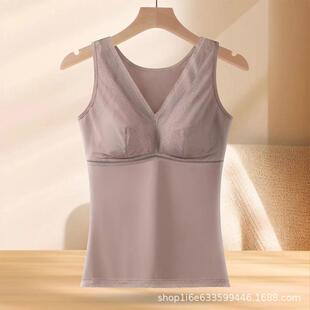 工厂新款背心舒适侧收带胸罩透气女士束身衣一体加绒加厚塑身衣女