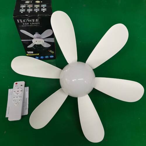 E27插页叶风扇灯可拆卸扇叶家用带遥控小型风扇灯可调色110-265V