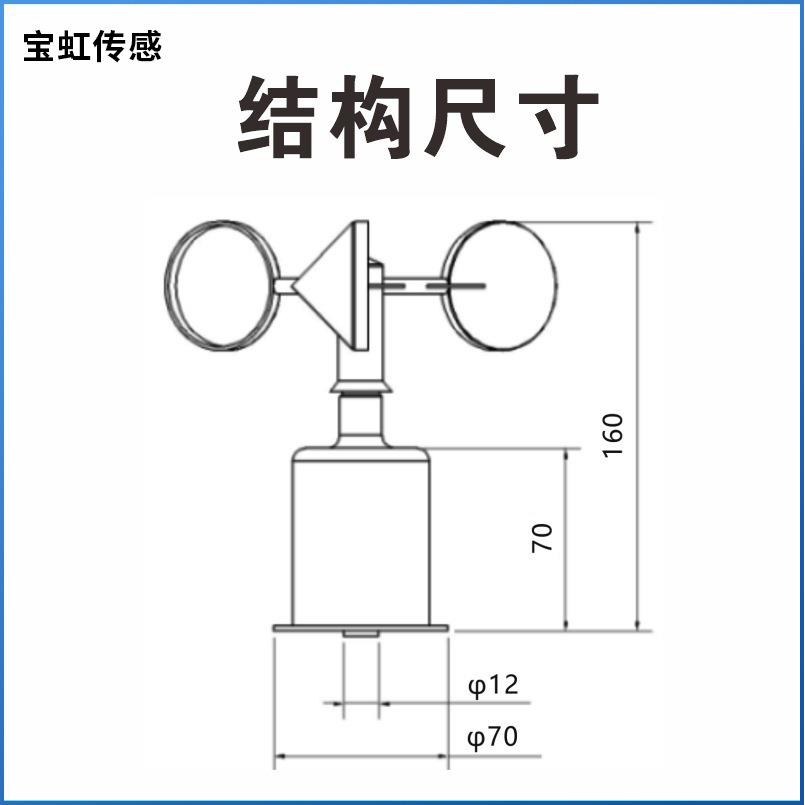 风速传感器/RS485变送器IP65风速仪检测仪农业气象站监测船舶码头