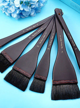 鲁本斯L118灰鼠毛板刷 学生美术生专用水彩排刷 水粉刷水彩笔刷木质烤漆笔 底纹刷子