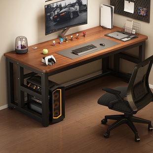 实木电脑桌台式办公桌卧室家用学生学习写字桌简易书桌加厚电竞桌