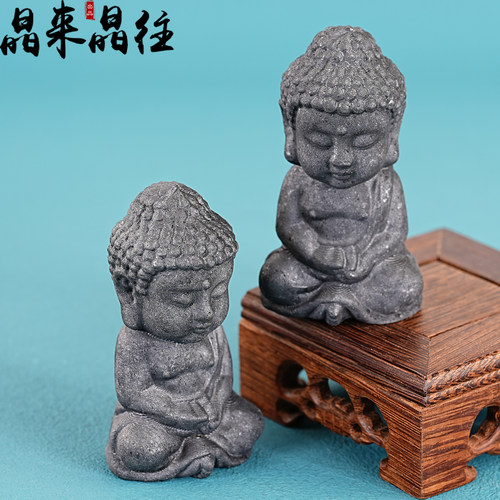 天然次石墨宝宝佛摆件