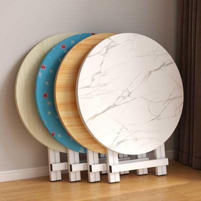 圆形折叠餐桌家用小户型吃饭客厅户外可摆摊简约小圆桌子可折叠