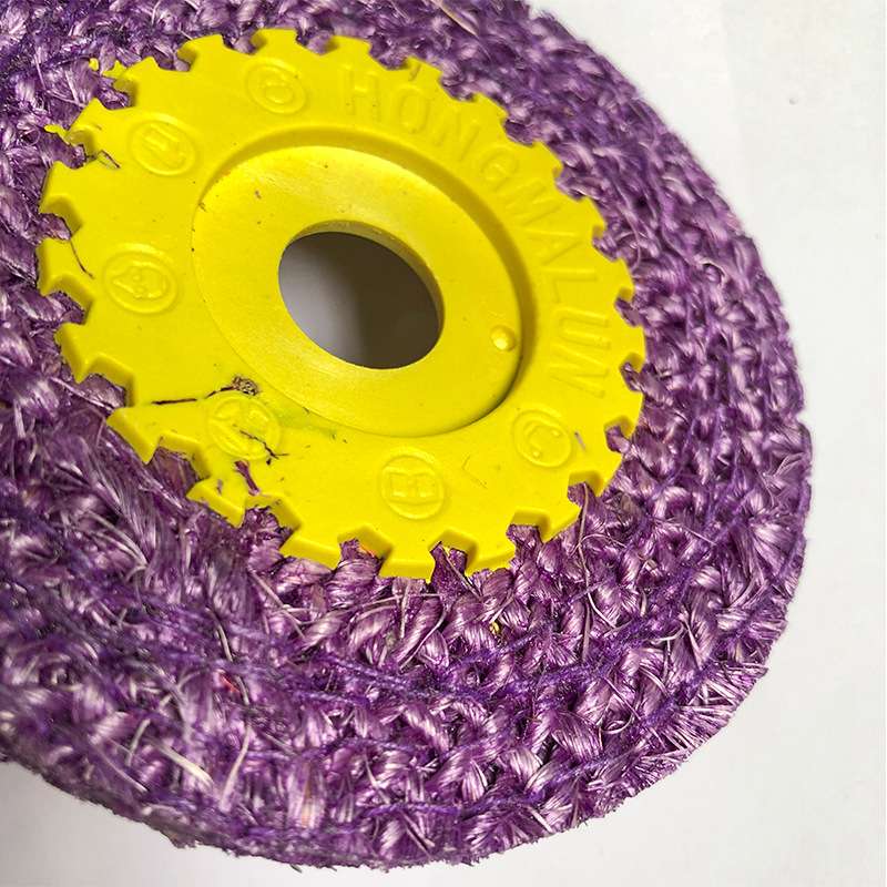 飞腾牌不锈钢抛光打磨麻轮 紫色胶芯麻布轮 塑料盖抛光轮磨具研磨
