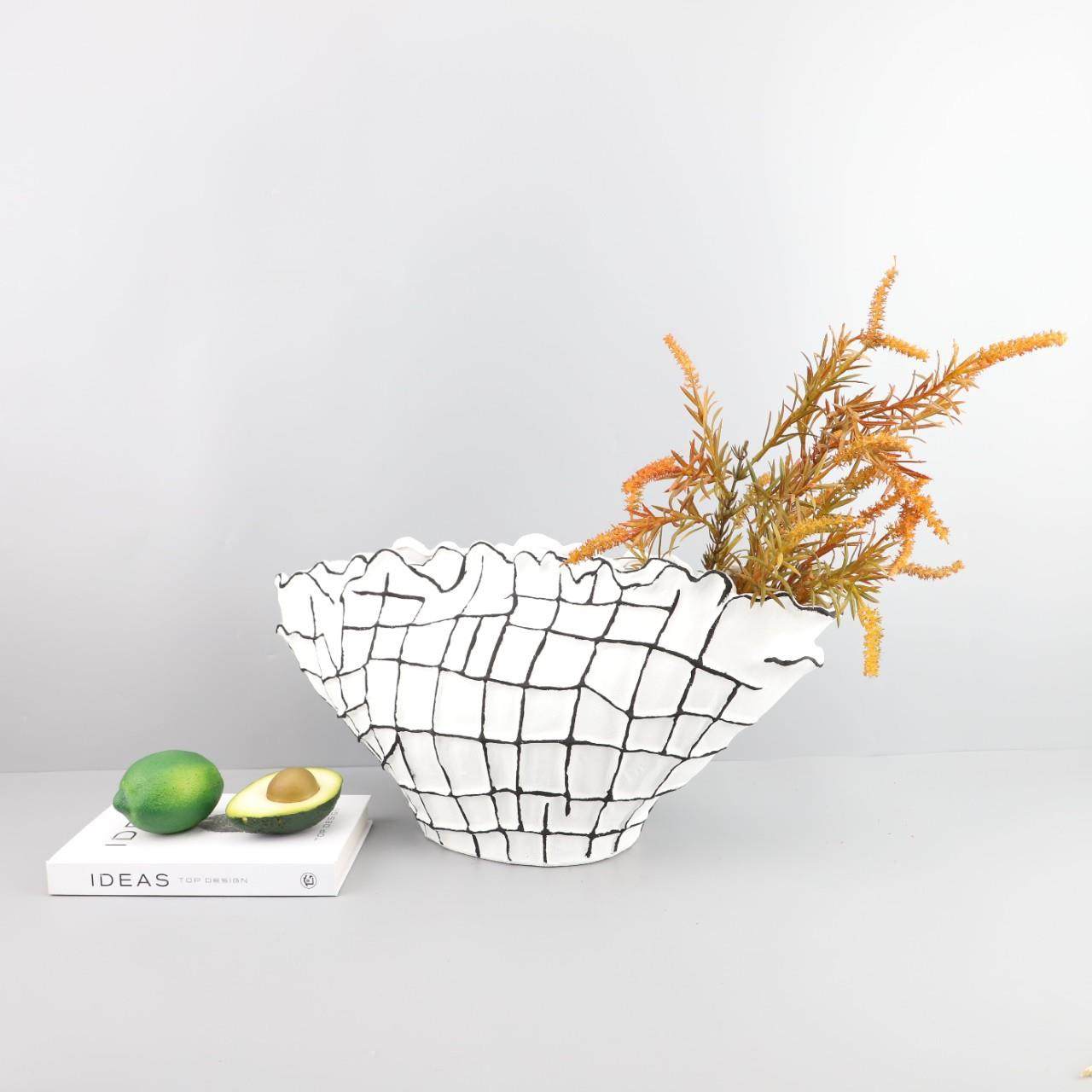 北欧简约黑白纹理贝壳陶瓷创意花器客厅卧室餐厅电视柜装饰品摆件,农机/农具/农膜,播种栽苗器/地膜机,淘宝优惠券,粉丝福利购,淘宝优惠卷