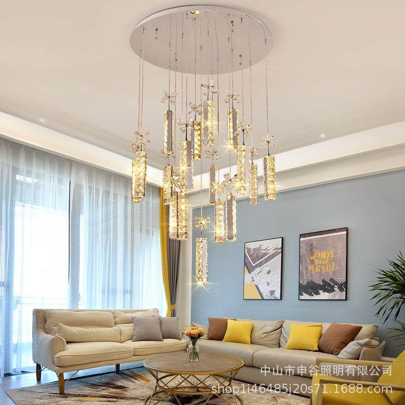 餐厅灯水晶吊灯轻奢现代简约饭厅餐桌灯吧台长条创意设计师款灯具,农机/农具/农膜,播种栽苗器/地膜机,淘宝优惠券,粉丝福利购,淘宝优惠卷