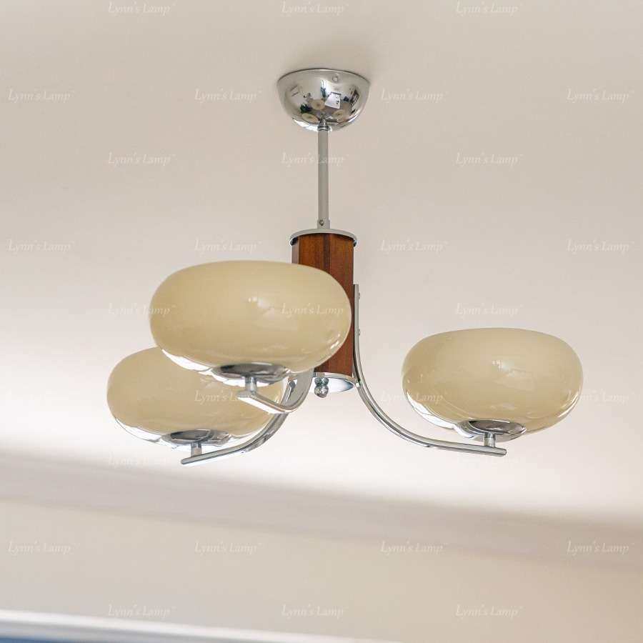 Lynn's立意 中古实木客厅吊灯 法式复古卧室餐厅mcm奶油风